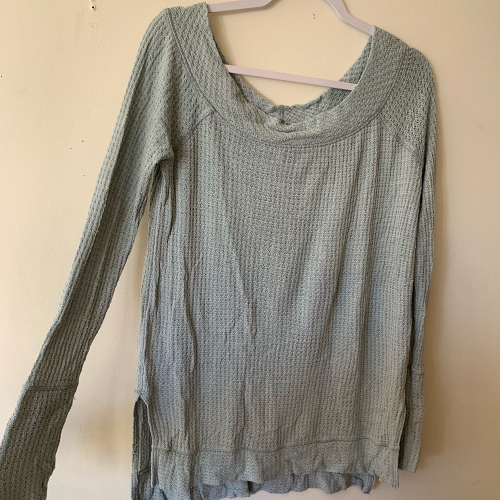 Free people waffle knit long sleeved top